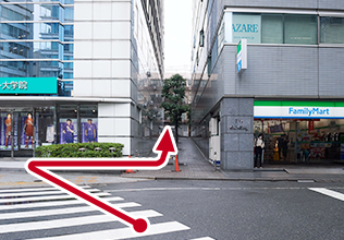 ⑤こちらの脇道を真っすぐお進みください。